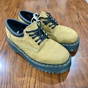 DR. MARTENS 8053 TUMBLED NUBUCK LEATHER PLATFORM SHOES